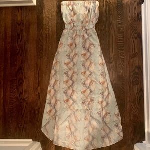 Strapless High-low Snakeskin Pattern Dress